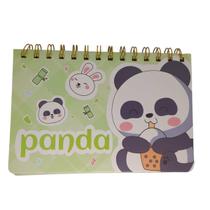 Planner organização semanal do ursinho Panda Fofo com páginas decoradas- Verde