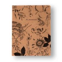 Planner permanente revista planejamento kraft mensal 19x25 botanica