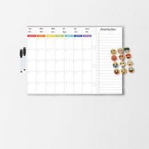 Planner Planejamento Mensal Semanal Quadro Planejador Magnético Pequeno ou Grande 12 imãs e 2 canetas