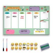 Planner Planejamento Semanal GRANDE 2 Canetas e 12 Imãs