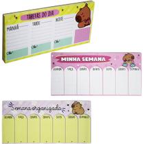 Planner Planejamento Semanal Tarefa Bloco de Anotações Organização Capivara Fofa 80 Folhas