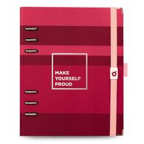Planner Premium argolado com caixa premium, A5, coleção Viva Magenta, Listras, 14,8 x 21 cm