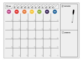 Planner Profissional Calendário Permanente Escreve Apaga