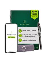 Planner Rocketbook Flex, reutilizável, inteligente, verde sem data, 6x8,8 polegadas
