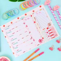 Planner Semanal c/ Folhas Adesivas Decoradas 6 Blocos 30 Folhas Cada Papelaria Anotação Dia a Dia