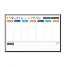Planner semanal Light moldura de MDF Preto 60x40cm 4910 - Stalo Planner semanal Light moldura de MDF Preto 60x40cm 4910 - Stalo