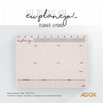 Planner Semanal ou Mensal Grande - Caderno de Disco Inteligente - Marca Adox - folhas reposicionáveis tamanho universitário ( diferente do A4 )