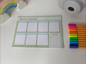 Planner Semanal Verde - Organizador de Tarefas A5