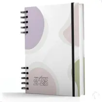 Planner Visão Semanal Mensal Capa Dura Colorful Curves