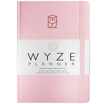 Planner Wyze Planner Goal de 6 meses com calendário rosa