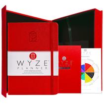 Planner Wyze Planner Pro, definição de metas, 12 meses, vermelho