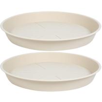 Plant Saucer OVZILKI, pacote com 2, 35,56 cm, plástico pesado, bege