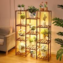 Plant Stand Feekoon com luzes de cultivo internas de 11 camadas de madeira