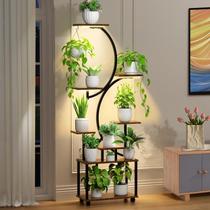 Plant Stand LLParty com luzes de cultivo, 8 níveis e 60 cm de altura, preto