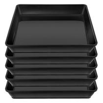 Plant Tray Planter Square Plastic Set 5, impermeável, preto Plant Tray Planter Square Plastic Set 5, impermeável, preto