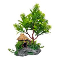 Planta Aquario Peixes Bonsai Com Casa Natural Decoração