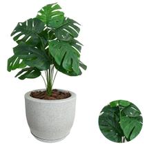 Planta Artifical Costela de Adão Com Vaso Bojo Cores Planta Artifical Costela de Adão Com Vaso Bojo Cores