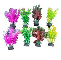 Planta Artificial 7,5 Cm Aquário Enfeite C/8 Unidades Cod.16