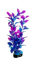 Planta Artificial Aquário 17cm violeta e azul Enfeite LXS721 - SKRw