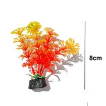 Planta Artificial Aquario 8cm laranja Enfeite Enfeite - SKRw