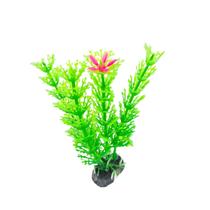 Planta Artificial Aquário 8cm Verde crespa reta c/ Flor Enfeite Planta Artificial Aquário 8cm Verde crespa reta c/ Flor Enfeite