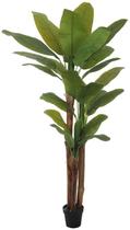 Planta Artificial Arvore Bananeira Real Toque C/Pote X27 Verde 2m