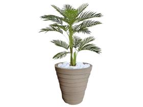 Planta Artificial Árvore Palmeira Areca 1,1m kit + Vaso Redondo D. Grafiato Bege 40cm - FLORESCER DECOR