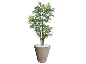Planta Artificial Árvore Palmeira Phoenix 1,77m kit + Vaso Redondo D. Grafiato Bege 40cm