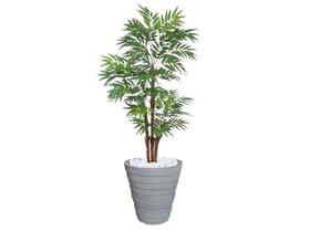 Planta Artificial Árvore Palmeira Phoenix 1,77m kit + Vaso Redondo D. Grafiato Cinza 40cm - FLORESCER DECOR