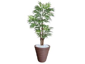 Planta Artificial Árvore Palmeira Phoenix 1,77m kit + Vaso Redondo D. Grafiato Marrom 40cm - FLORESCER DECOR