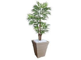 Planta Artificial Árvore Palmeira Phoenix 1,77m kit + Vaso Trapezio D. Grafiato Bege 40cm - FLORESCER DECOR