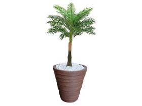 Planta Artificial Árvore Palmeira Real Toque 1,2m kit + Vaso Redondo D. Grafiato Marrom 40cm Planta Artificial Árvore Palmeira Real Toque 1,2m kit + Vaso Redondo D. Grafiato Marrom 40cm