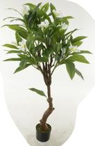 Planta Artificial Arvore Plumeria Real Toque C/Pote X14 Branco 1,40m