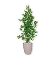 Planta Artificial Bambu 1,2 m Kit + Vaso S. Bege 30cm