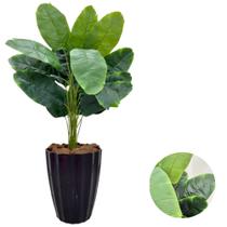 Planta Artificial Bananeira Com Vaso Facetado Completo Casa Planta Artificial Bananeira Com Vaso Facetado Completo Casa