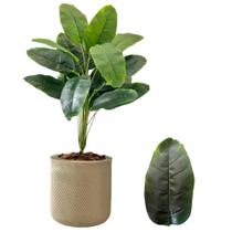 Planta Artificial Bananeira + Vaso Bojo Moderno Decoração