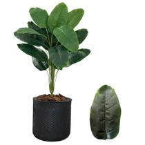 Planta Artificial Bananeira + Vaso Bojo Moderno Decoração
