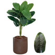Planta Artificial Bananeira + Vaso Bojo Pedra Branca Casa