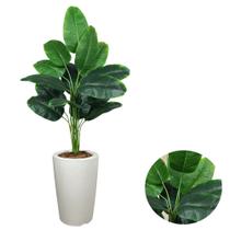 Planta Artificial Bananeira + Vaso Cone Liso Completo Cores