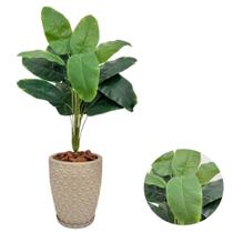 Planta Artificial Bananeira + Vaso Polietileno Completo