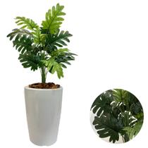 Planta Artificial Bananinha Com Vaso Cone Polietileno Casa