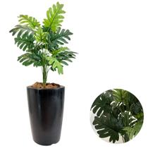 Planta Artificial Bananinha Com Vaso Cone Polietileno Casa