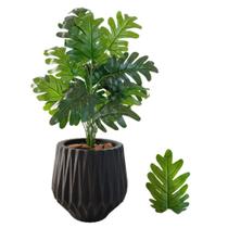 Planta Artificial Bananinha Com Vaso Origami Cores Folhas
