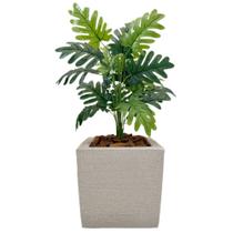 Planta Artificial Bananinha Com Vaso Polietileno Quadrado