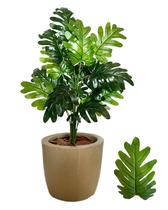 Planta Artificial Bananinha + Vaso Polietileno Cores - Bege