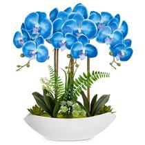 Planta Artificial Briful Orquídea Azul en Maceta de Cerámica de 46 cm