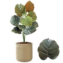 Planta Artificial Caladium Alocácia + Vaso Bojo Decoração