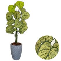 Planta Artificial Caladium Com Vaso Diamante Decoração Casa