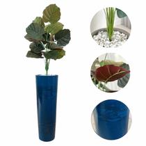 Planta Artificial Caladium Costela Vaso Moderno Alto + Pedra