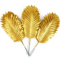 Planta artificial CCINEE, folhas de palmeira, 16 peças, ouro, 45 cm